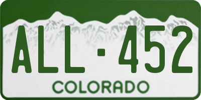 CO license plate ALL452