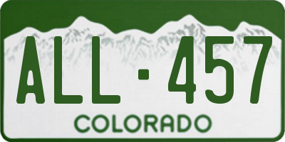 CO license plate ALL457