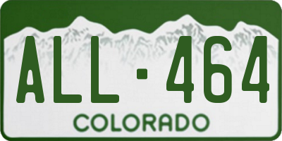 CO license plate ALL464