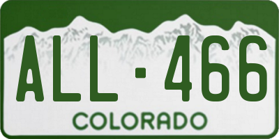 CO license plate ALL466