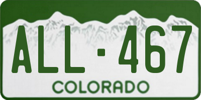 CO license plate ALL467