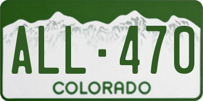 CO license plate ALL470