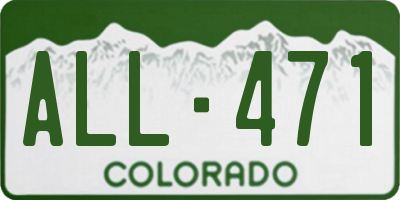 CO license plate ALL471