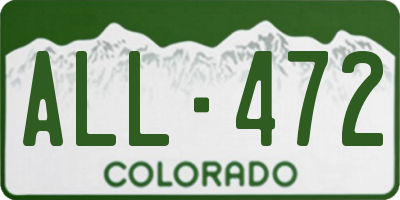 CO license plate ALL472