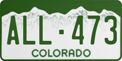 CO license plate ALL473
