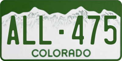 CO license plate ALL475