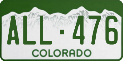 CO license plate ALL476