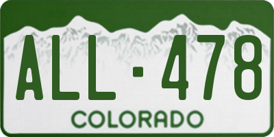 CO license plate ALL478