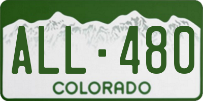 CO license plate ALL480