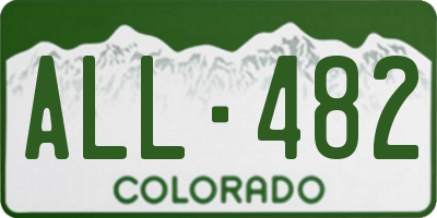 CO license plate ALL482
