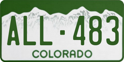 CO license plate ALL483