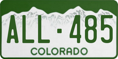 CO license plate ALL485