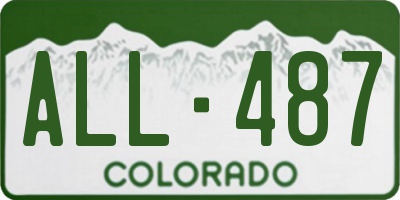 CO license plate ALL487