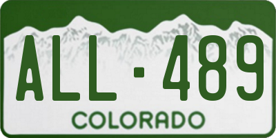 CO license plate ALL489