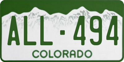 CO license plate ALL494
