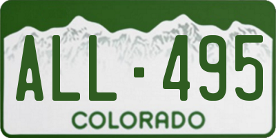 CO license plate ALL495