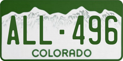 CO license plate ALL496