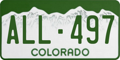CO license plate ALL497