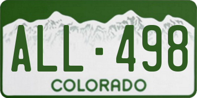 CO license plate ALL498