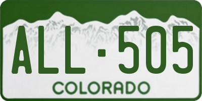 CO license plate ALL505
