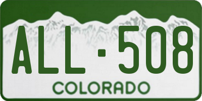 CO license plate ALL508