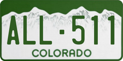 CO license plate ALL511