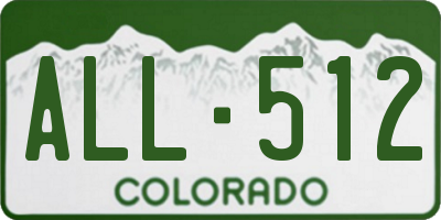 CO license plate ALL512