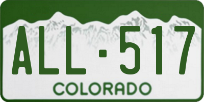 CO license plate ALL517