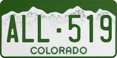 CO license plate ALL519