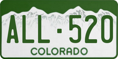 CO license plate ALL520
