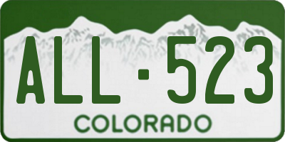 CO license plate ALL523