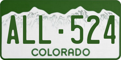 CO license plate ALL524