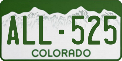 CO license plate ALL525