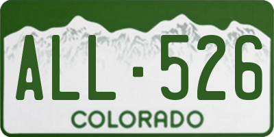 CO license plate ALL526