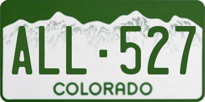 CO license plate ALL527