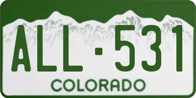 CO license plate ALL531