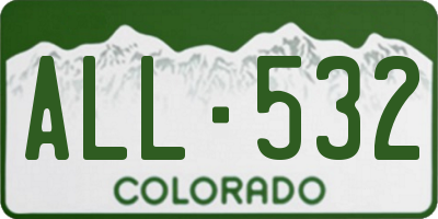 CO license plate ALL532