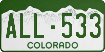 CO license plate ALL533