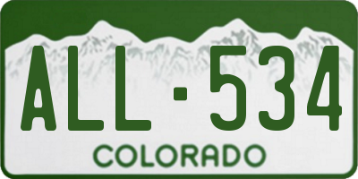CO license plate ALL534