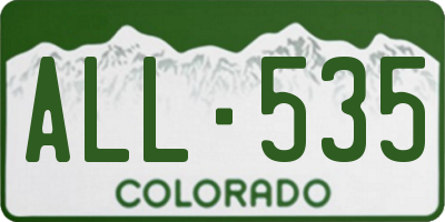 CO license plate ALL535