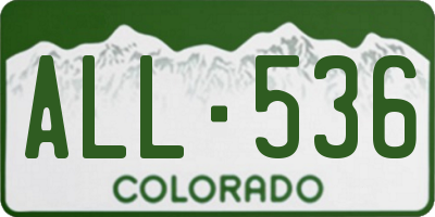 CO license plate ALL536