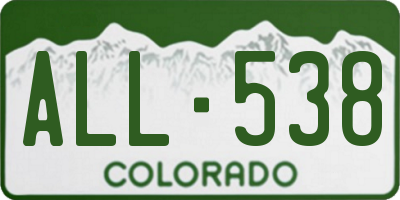CO license plate ALL538