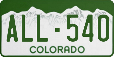 CO license plate ALL540
