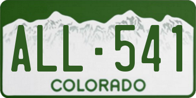 CO license plate ALL541