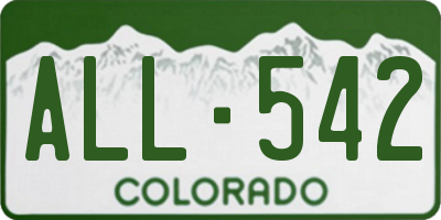 CO license plate ALL542