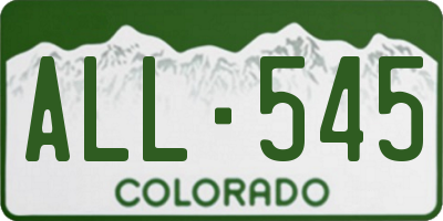CO license plate ALL545