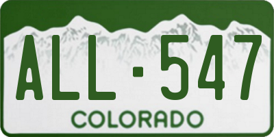 CO license plate ALL547