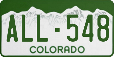 CO license plate ALL548