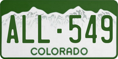 CO license plate ALL549
