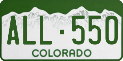 CO license plate ALL550